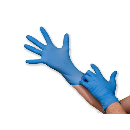 Case Of Blue Nitrile Exam Gloves, XL, 10PK, Powder Free, Blue, 10 PK